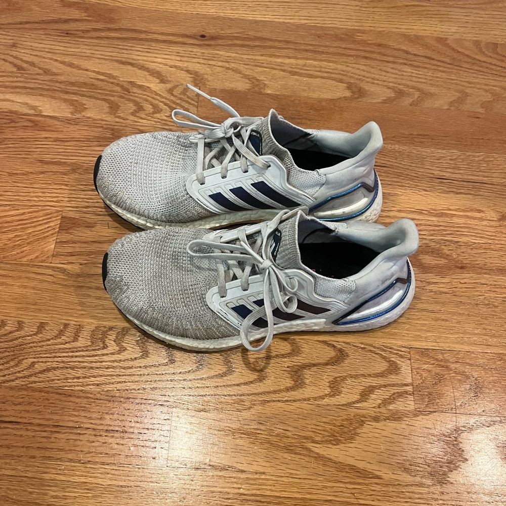 Gray and Blue Adidas Women’s Athletic Sneakers
